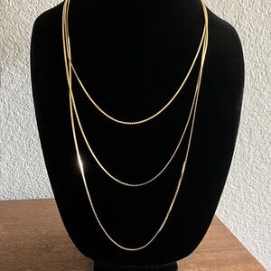 Unbranded Elegant Gold Three Layered Braided Chain Necklace